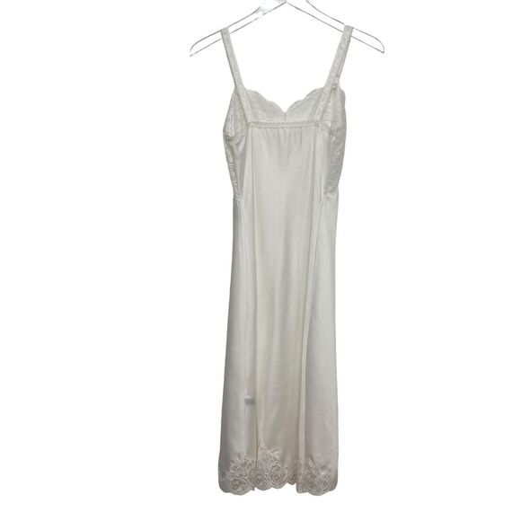 NWT Vintage 90s Wondermaid Bridal White Satin & Lace Full Slip Dress Size 34 - Picture 8 of 13